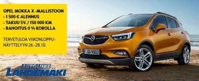 Opel Mocca mallistoon 1500 euron ale -takuu 5 vuotta-rahoitus 0korolla